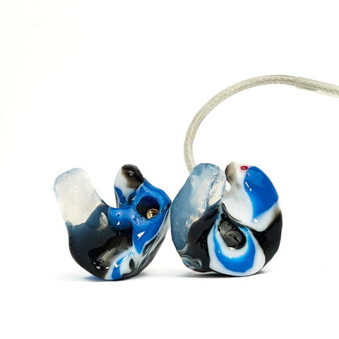 2MAX custom earphones in optional 3-color swirl