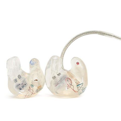 D2 dual dynamic custom soft silicone earphones, clear