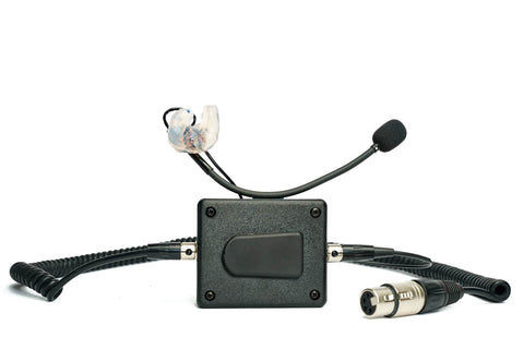 TC-1000 custom earpiece with boom mic and belt pack